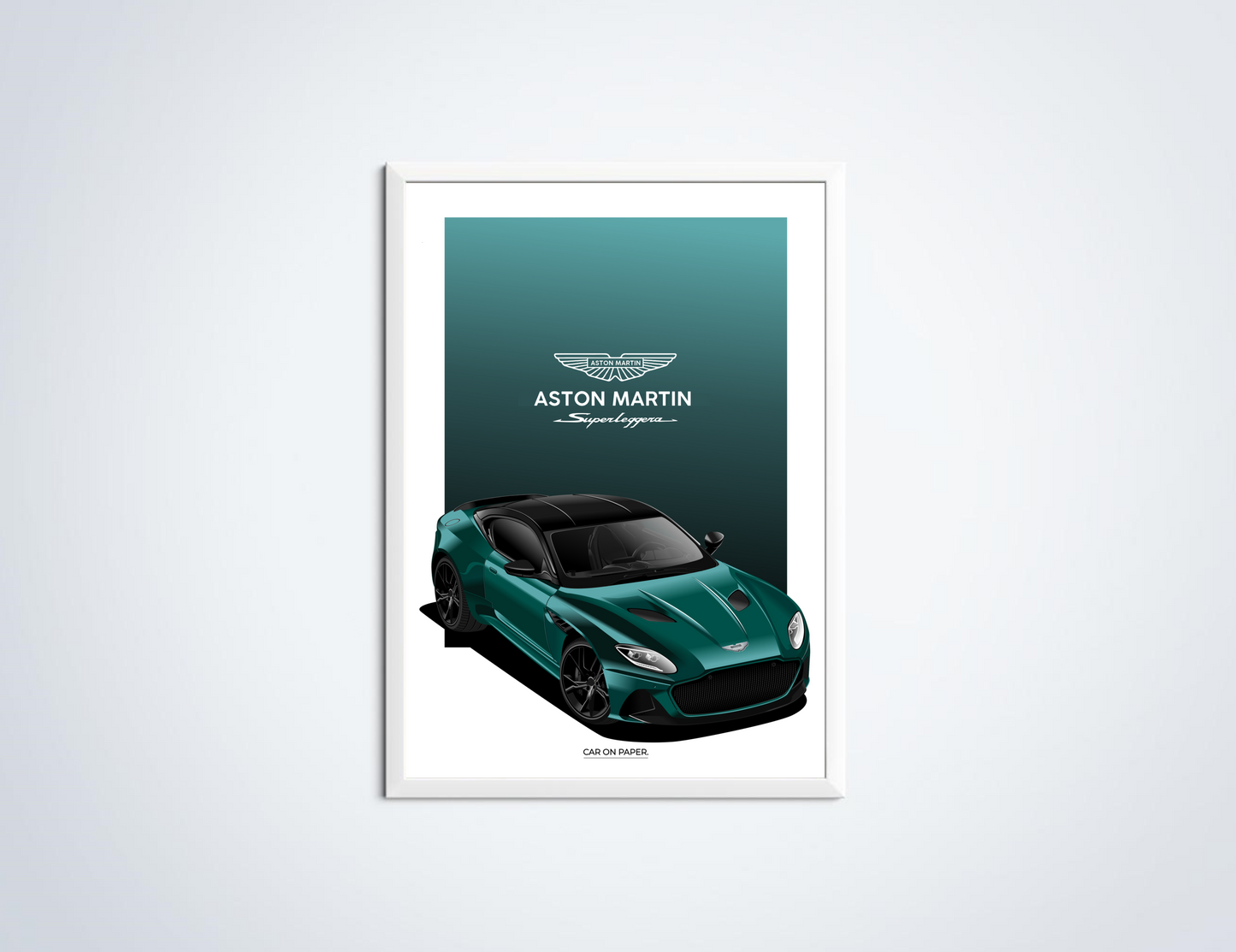 Aston Martin Superleggera Groen Poster in Lijst