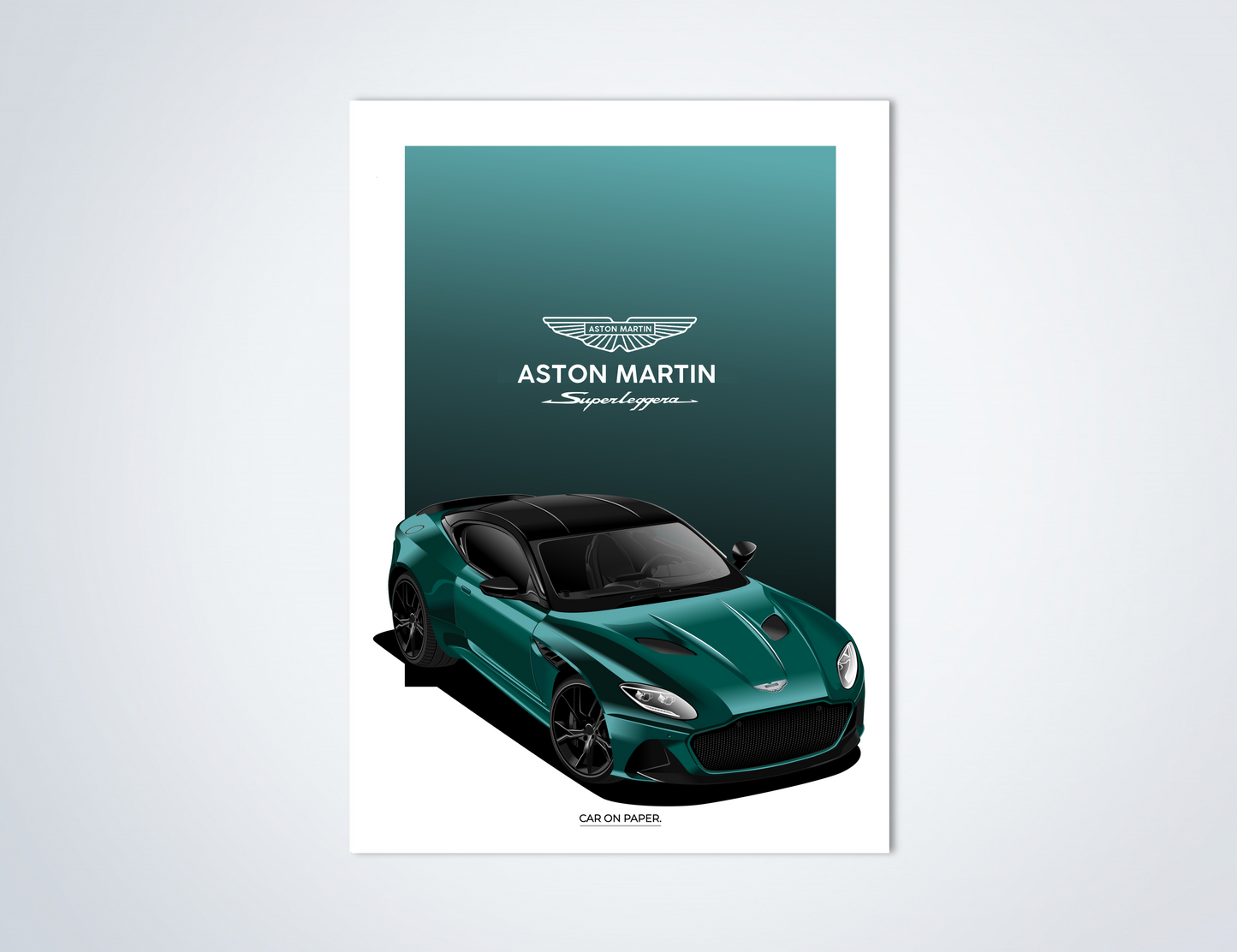 Aston Martin Superleggera Groen Poster