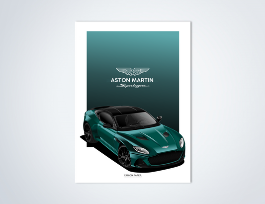 Aston Martin Superleggera Groen Poster