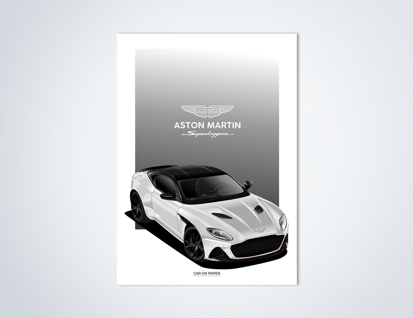 Aston Martin Superleggera Lichtgrijs Poster