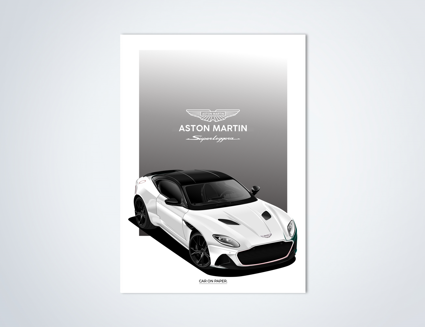 Aston Martin Superleggera Wit Poster