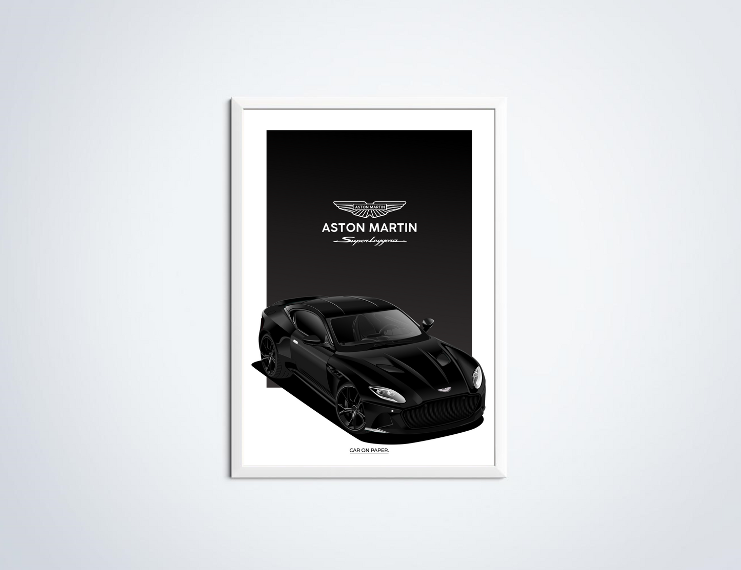 Aston Martin Superleggera Zwart Poster in Lijst