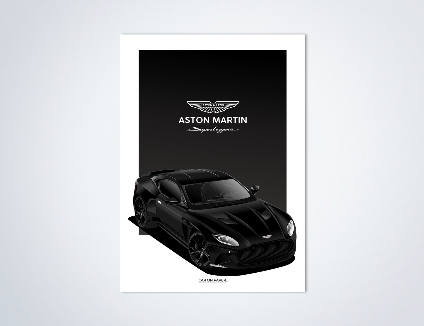Aston Martin Superleggera Zwart Poster