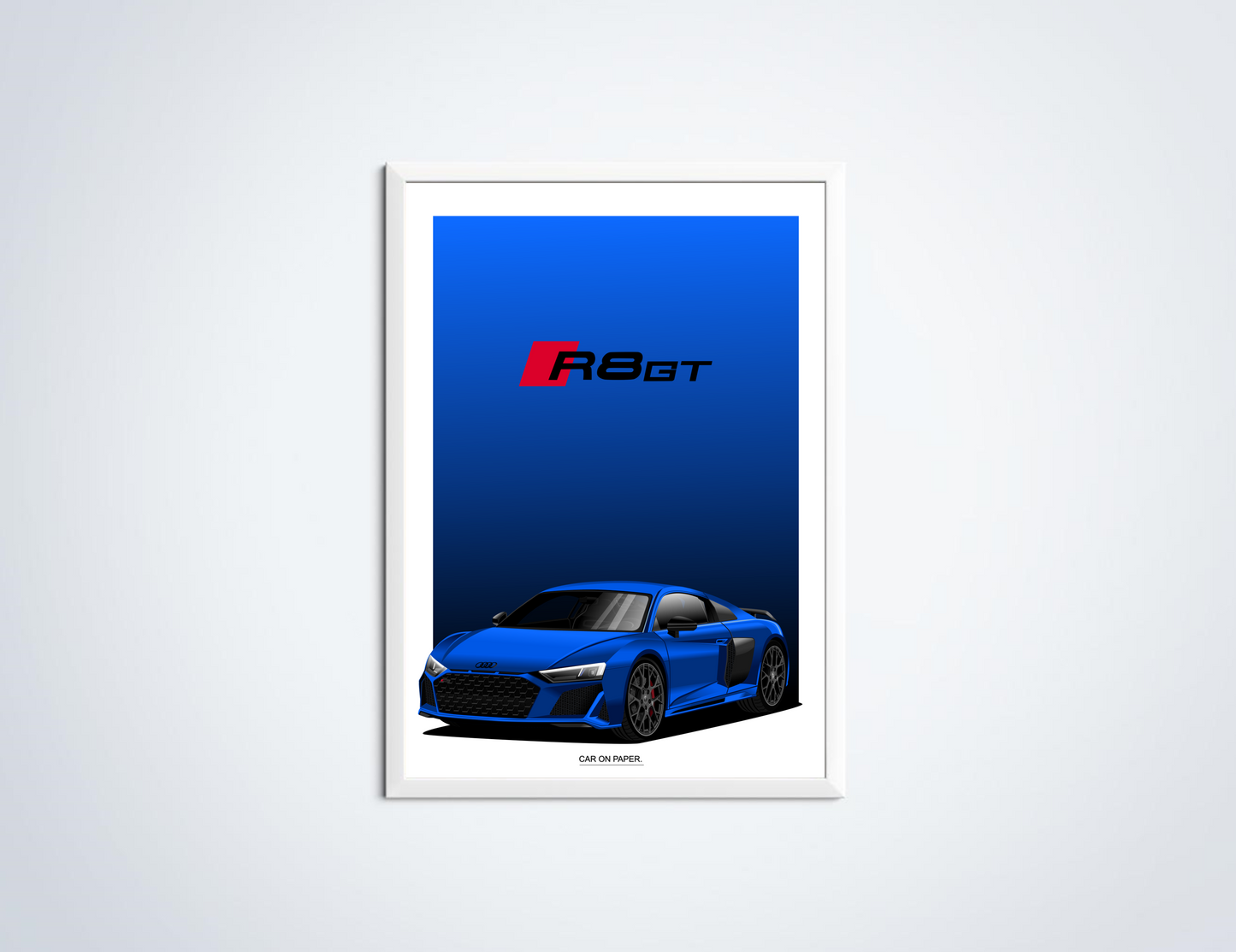 Audi R8 GT Poster Donkerblauw in Lijst
