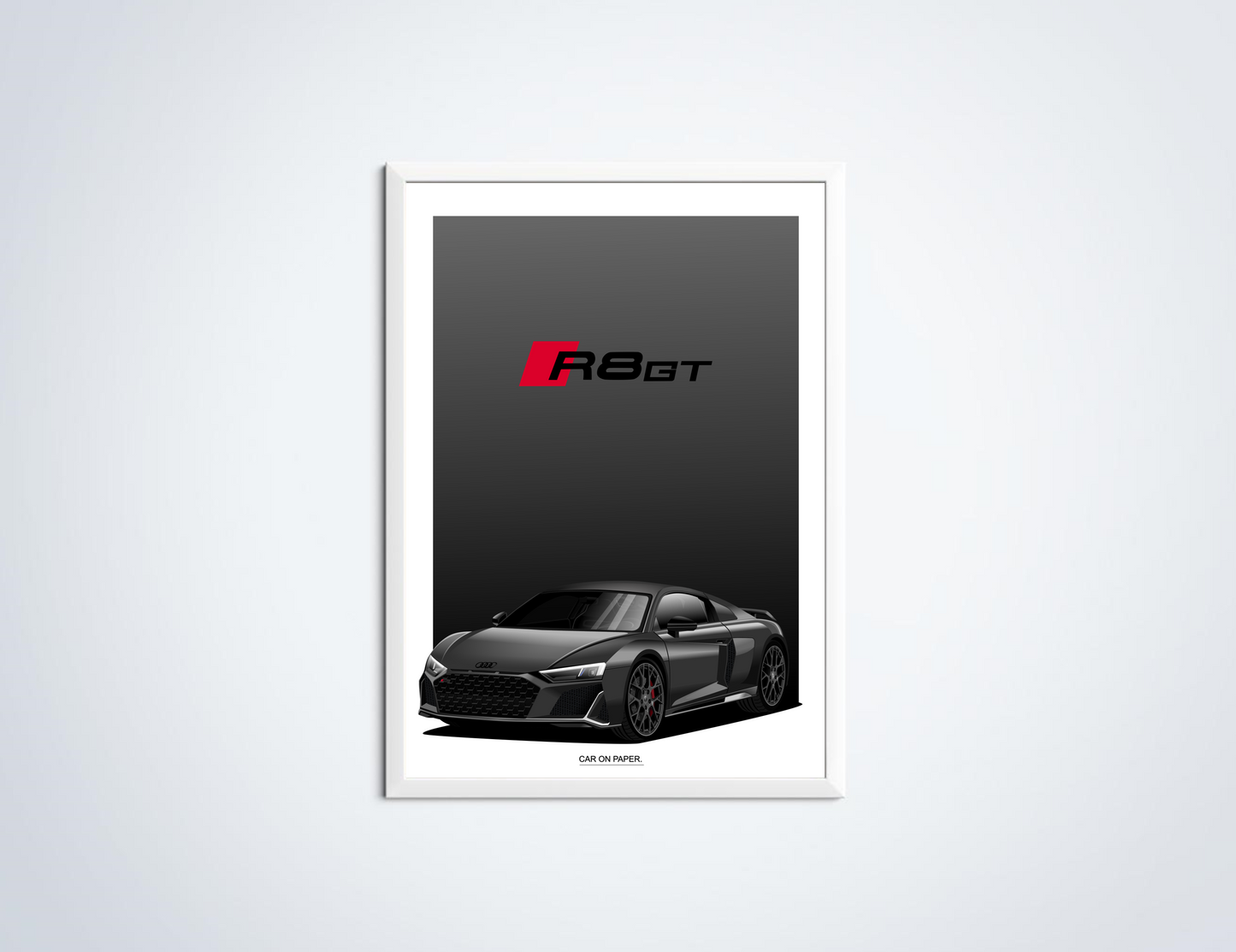 Audi R8 GT Poster Grijs in Lijst