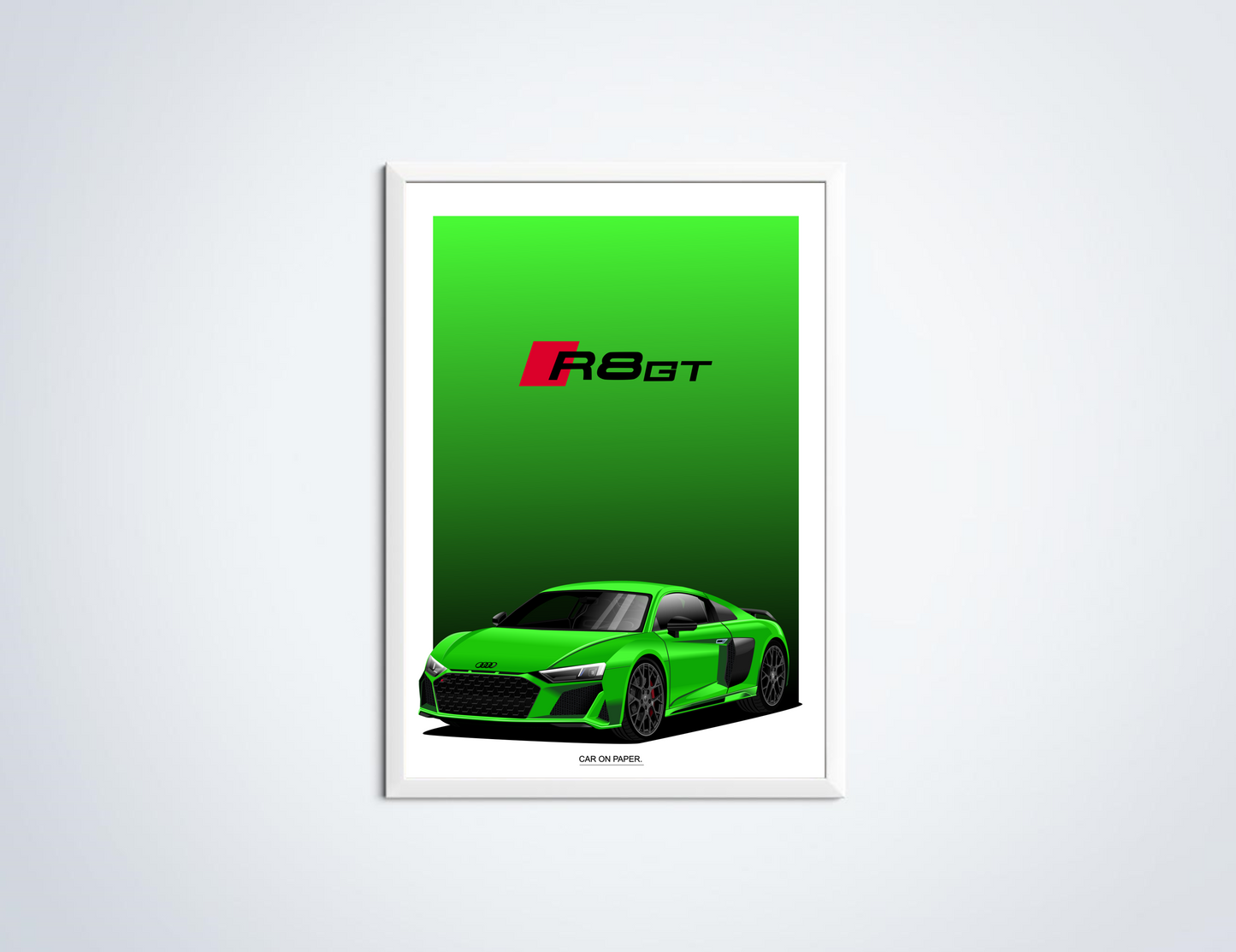 Audi R8 GT Poster Groen in Lijst