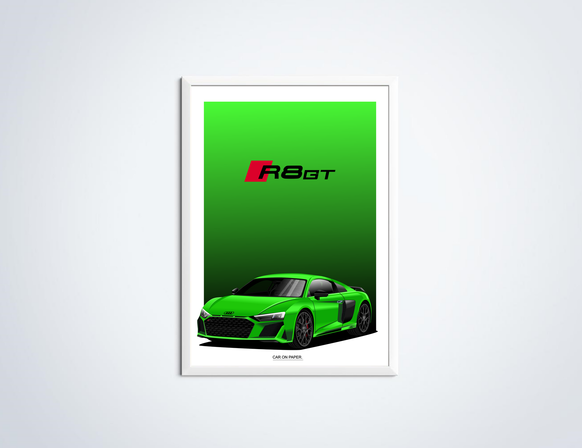 Audi R8 GT Poster Groen in Lijst