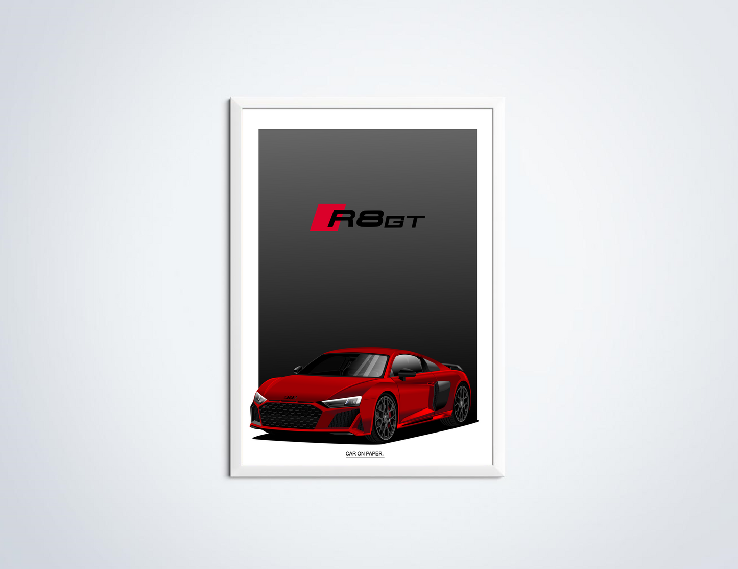 Audi R8 GT Poster Rood in Lijst