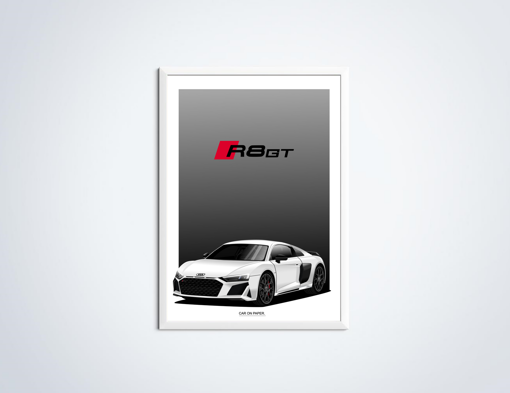 Audi R8 GT Wit Poster in Lijst