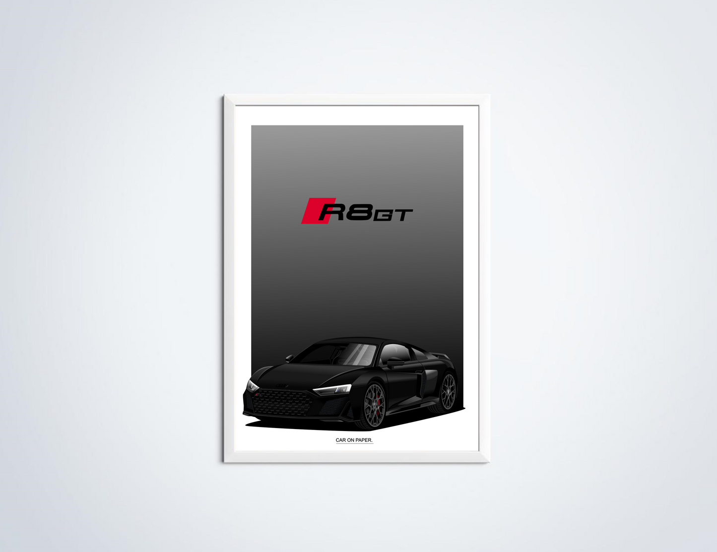 Audi R8 GT Poster Zwart in Lijst