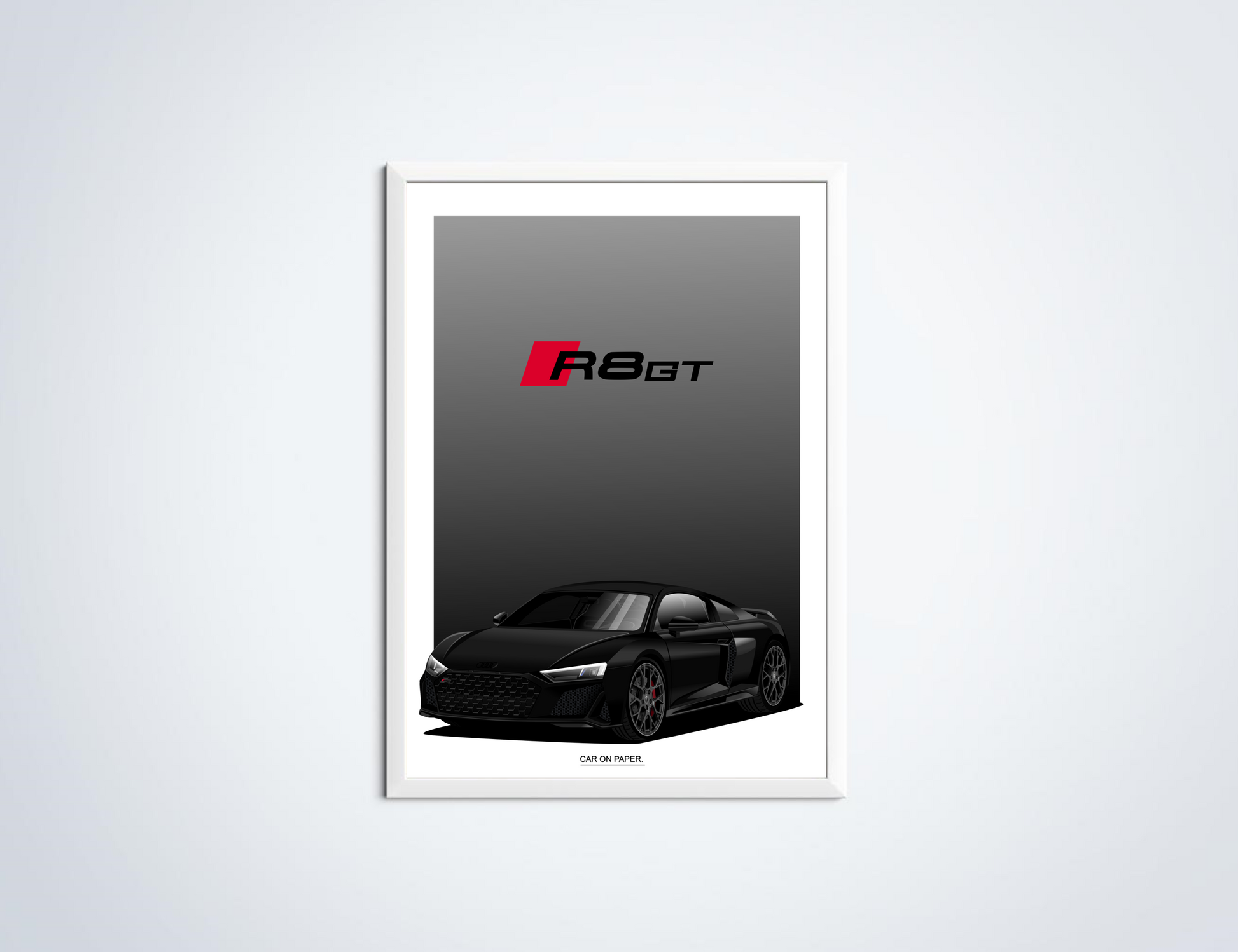 Audi R8 GT Poster Zwart in Lijst