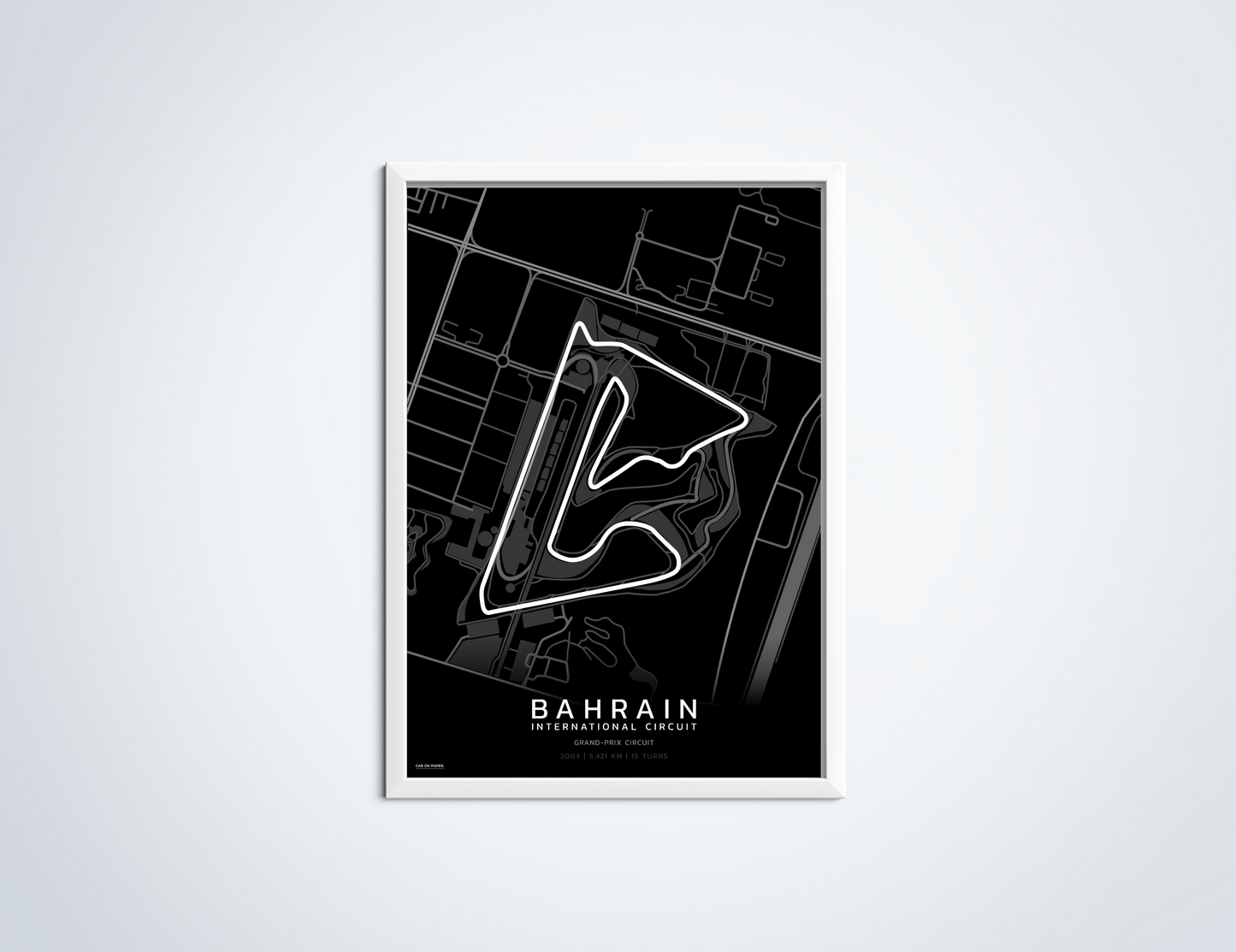Bahrain Circuit Poster Zwart in Lijst