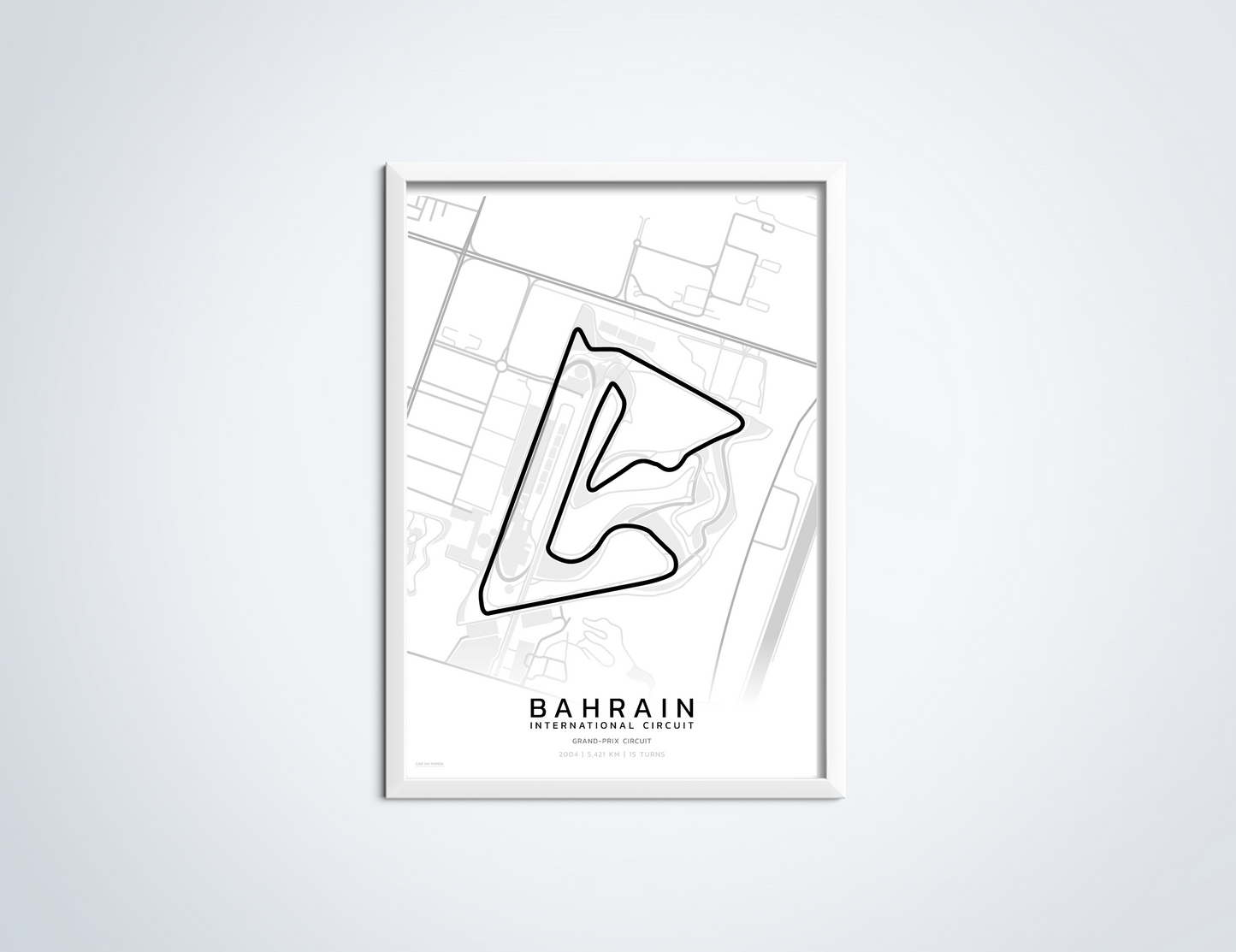 Bahrain Circuit Poster Wit in Lijst