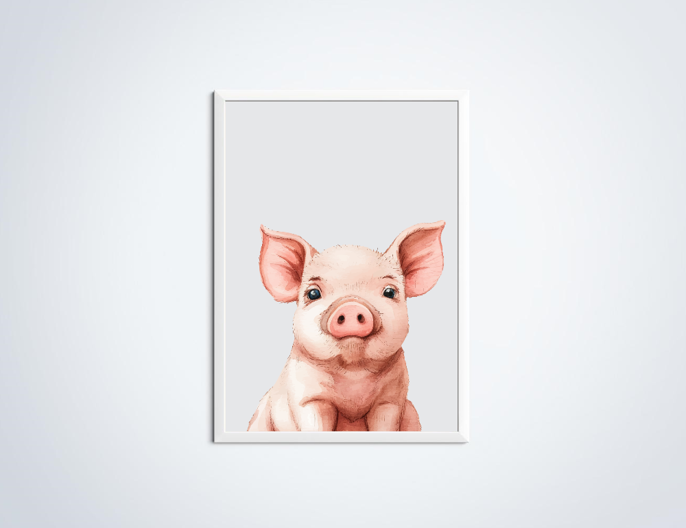 Biggetje dierenposter in lijst