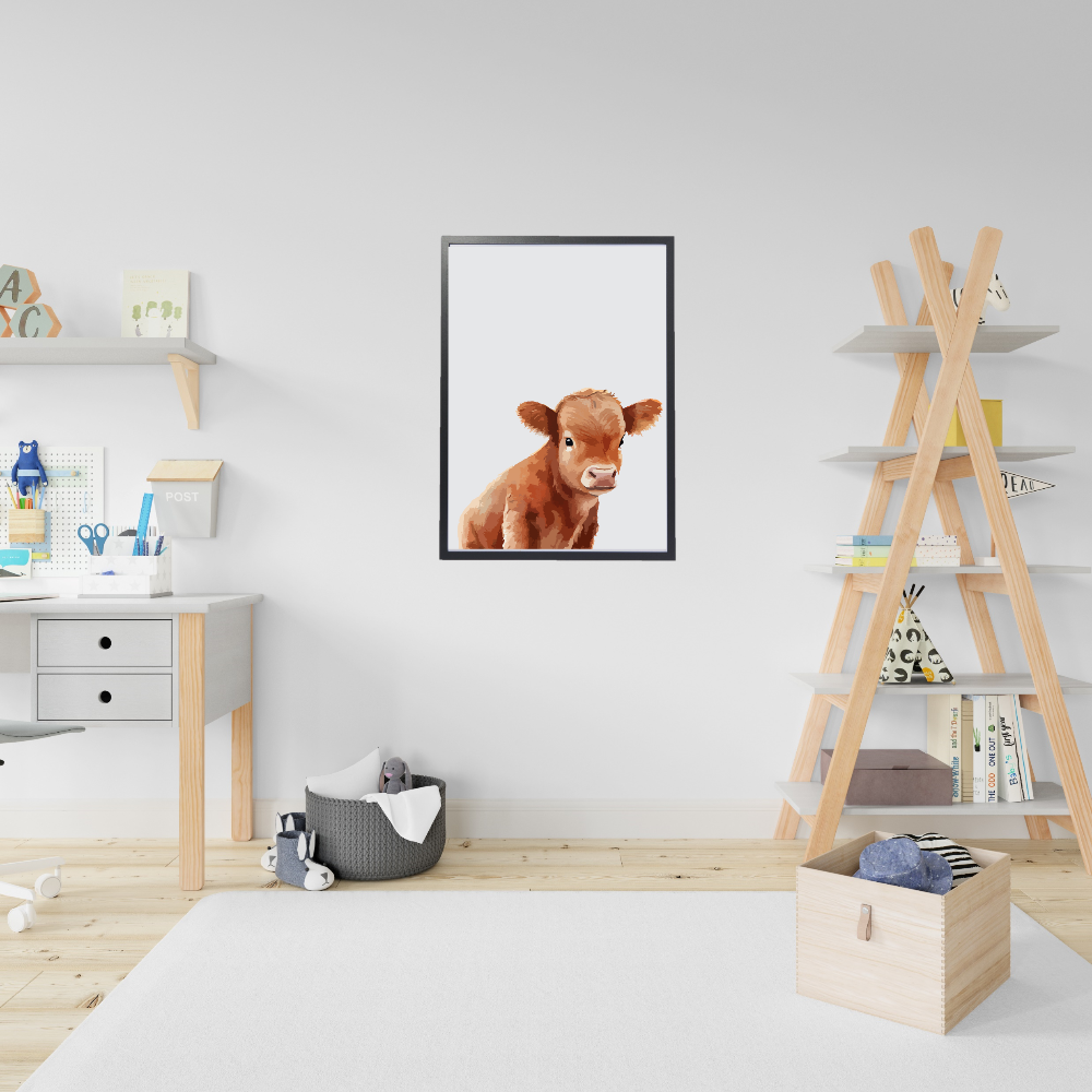 Buffel dierenposter in kinderkamer