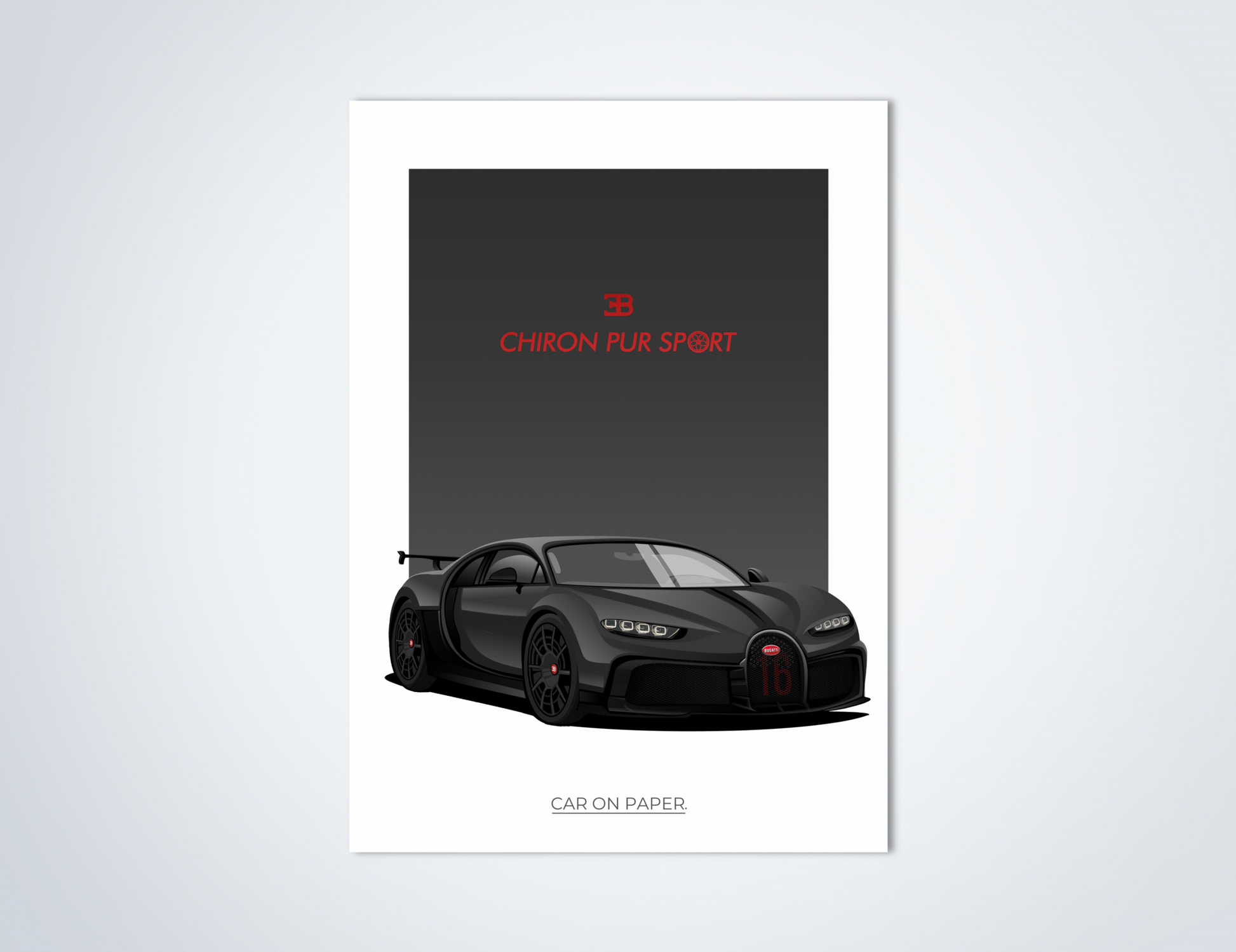 Bugatti Chiron Pur Sport Zwart Poster