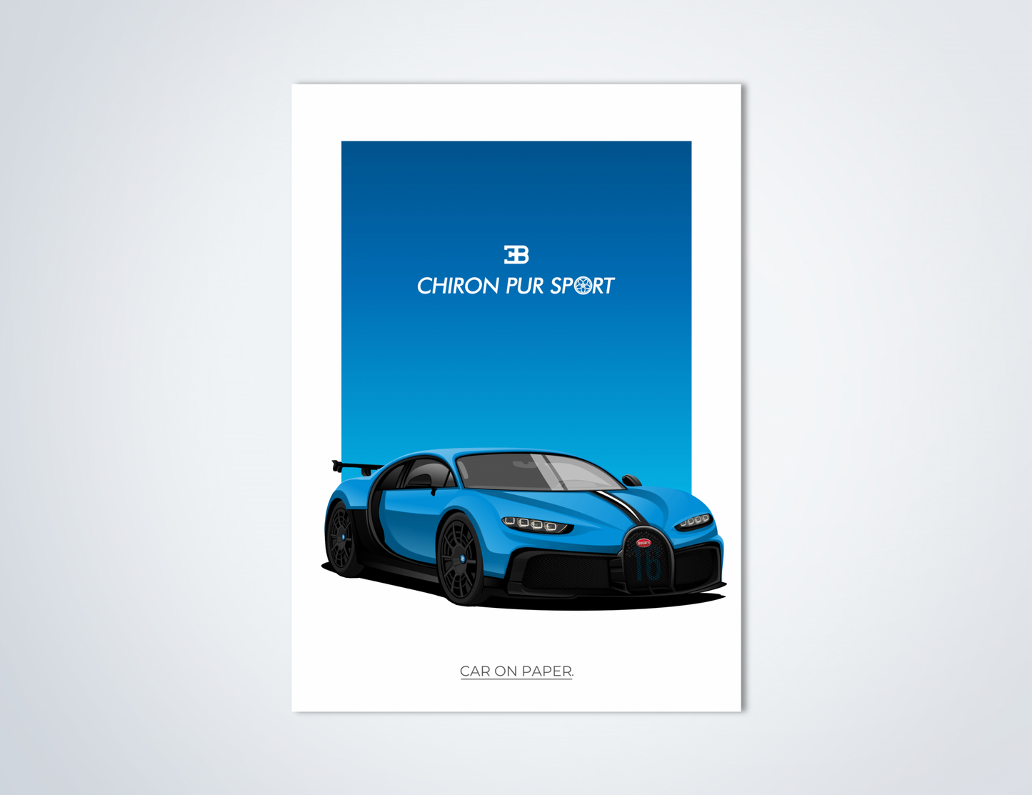 Bugatti Chiron Pur Sport Blauw Poster