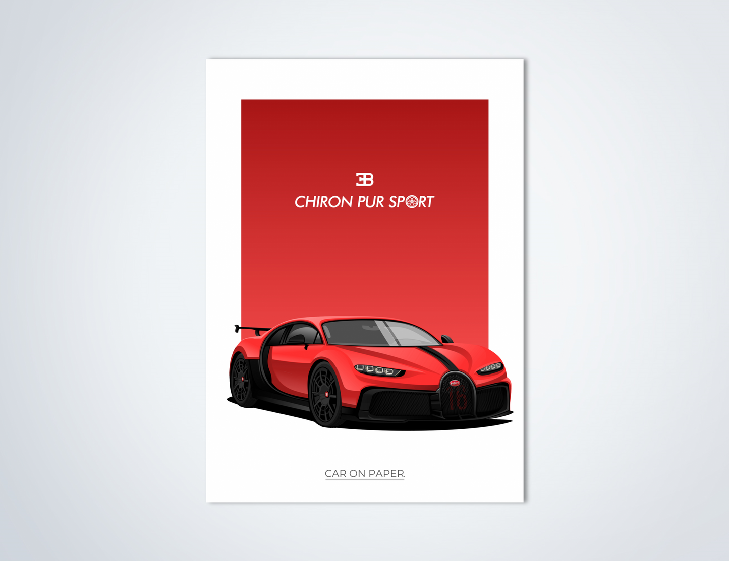 Bugatti Chiron Pur Sport Rood Poster