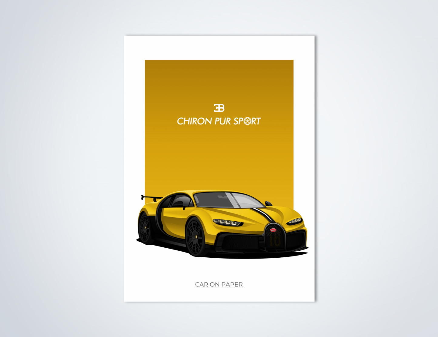 Bugatti Chiron Pur Sport Geel Poster