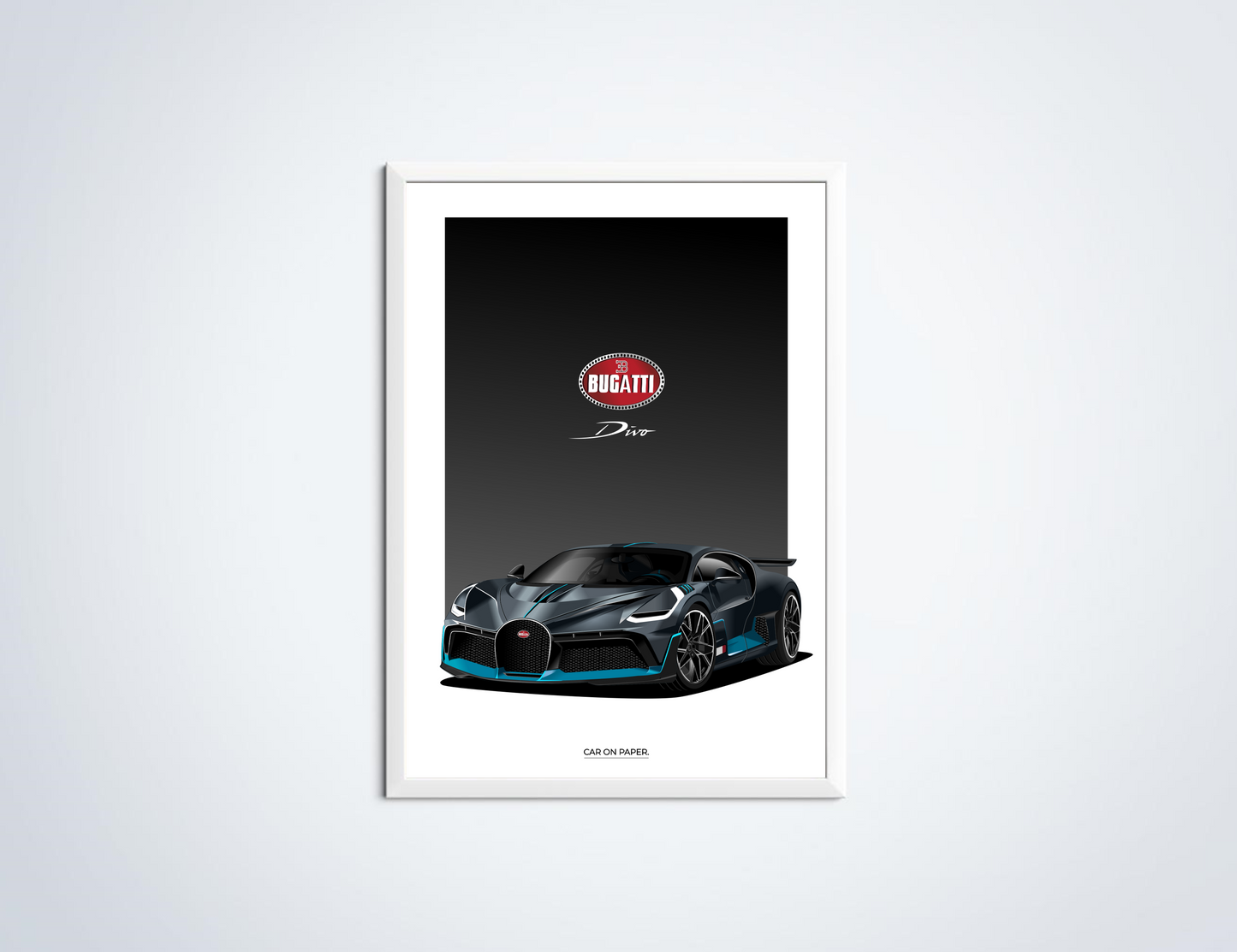 Bugatti Divo Zwart Poster in Lijst