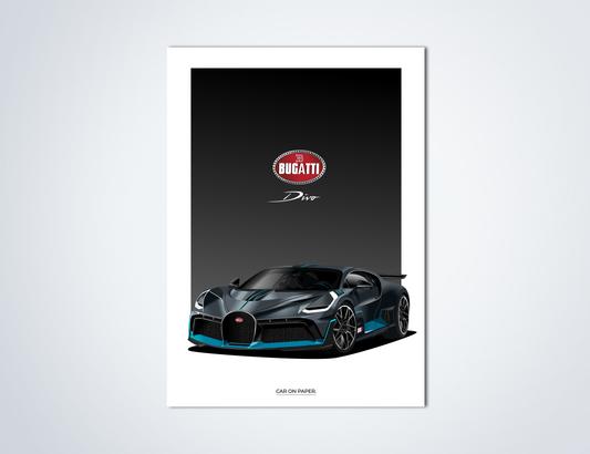 Bugatti Divo Zwart Poster