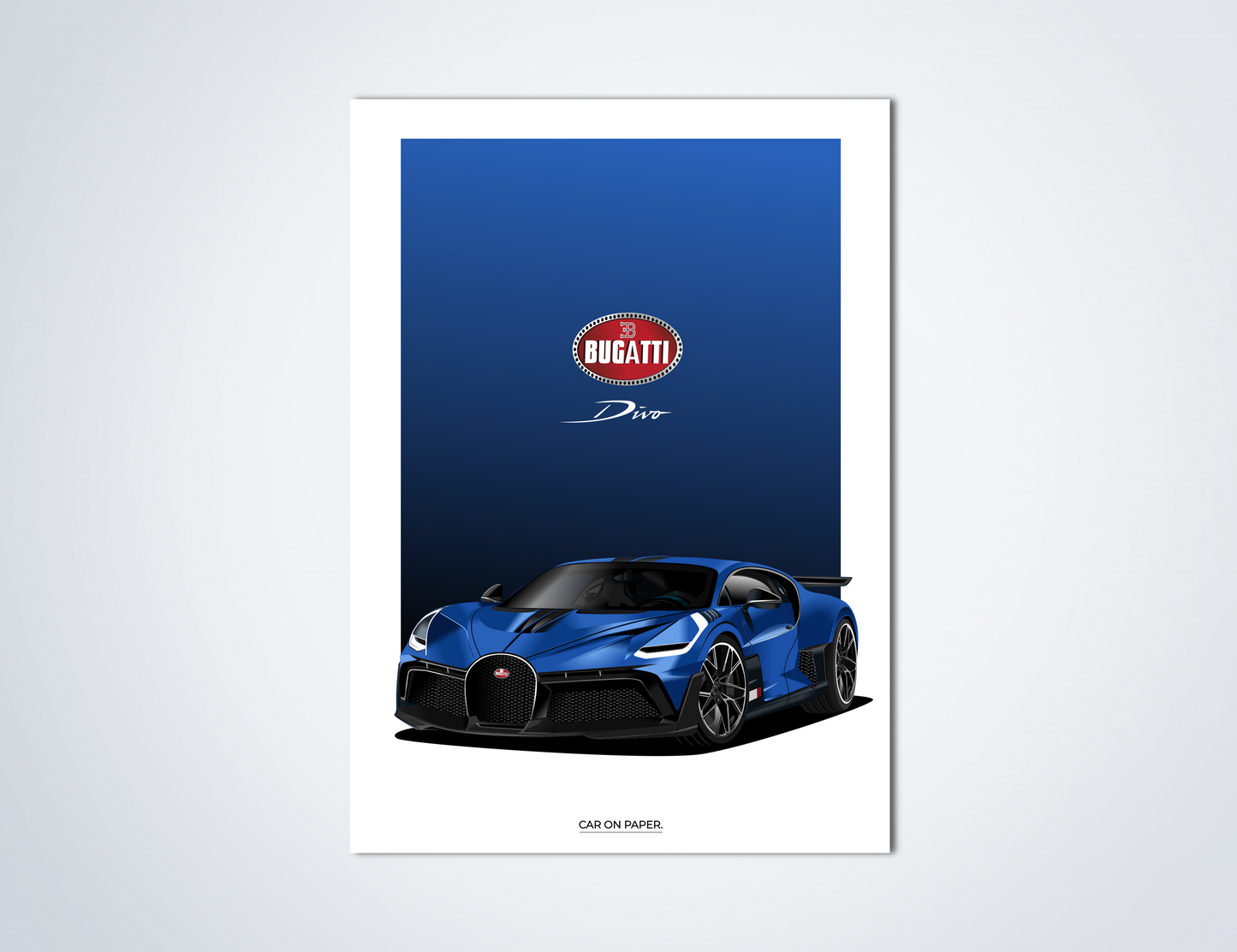 Bugatti Divo Blauw Poster