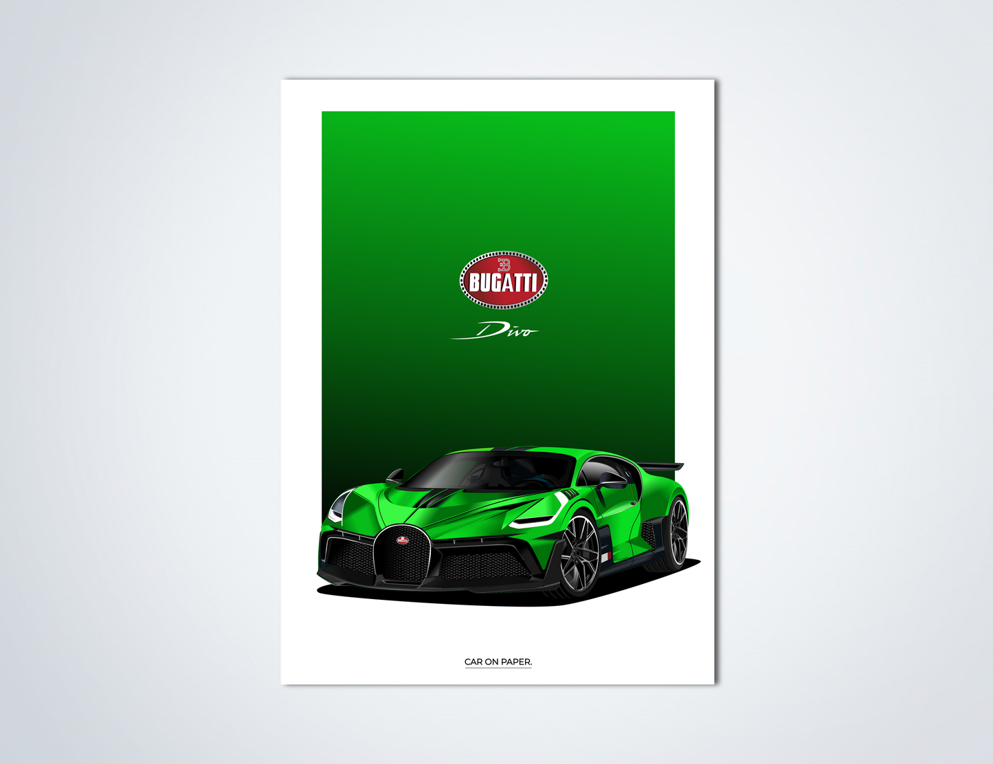 Bugatti Divo Groen Poster