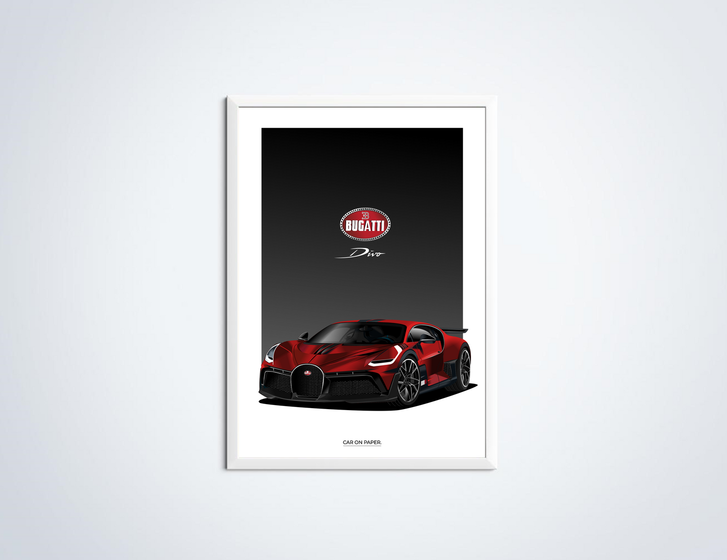 Bugatti Divo Rood Poster in Lijst