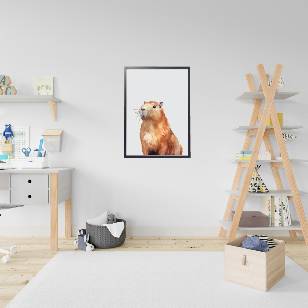 Capybara dierenposter in kinderkamer
