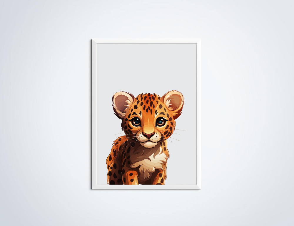Cheetah dierenposter in lijst
