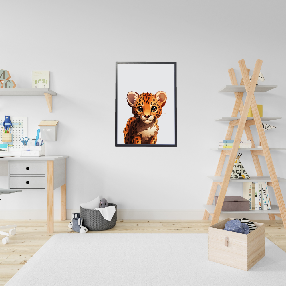 Cheetah dierenposter in kinderkamer
