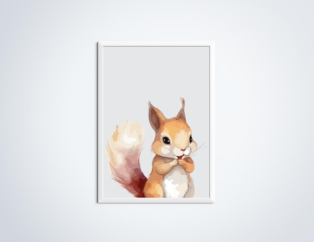 Eekhoorn dierenposter in lijst
