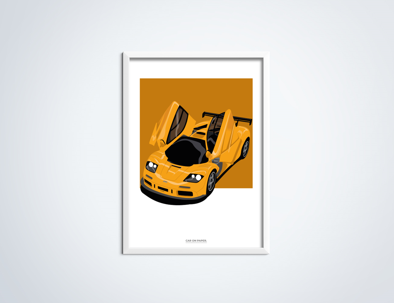 McLaren F1 GTR Geel Poster in Lijst