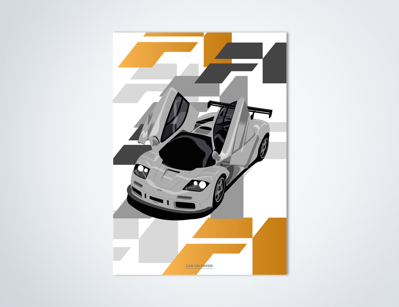 McLaren F1 GTR Grijs F1 Poster