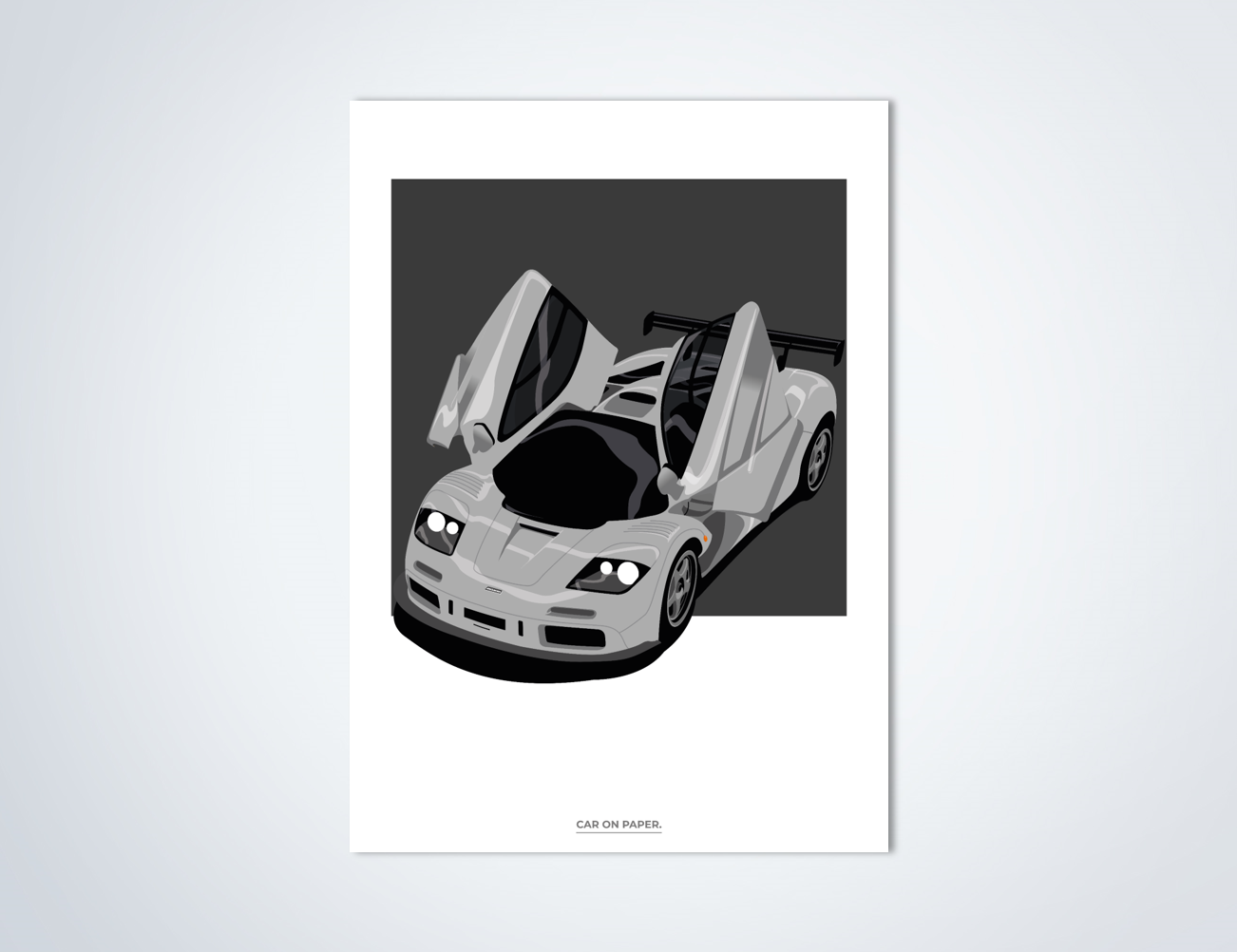 McLaren F1 GTR Grijs Poster