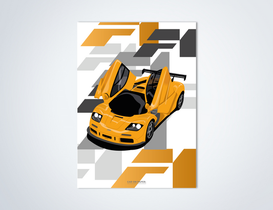 McLaren F1 GTR Geel F1 Poster
