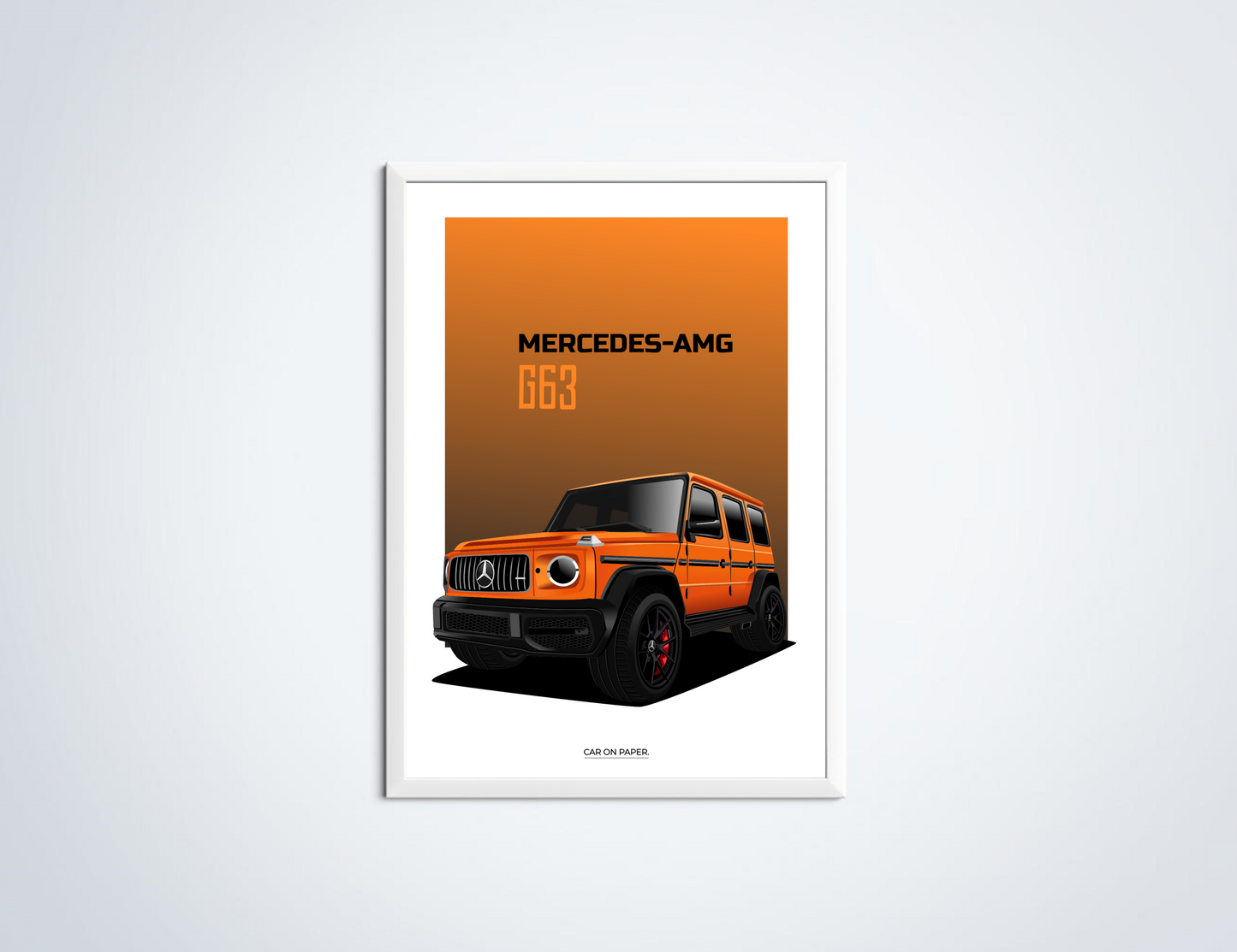 Mercedes AMG G63 Oranje Poster in Lijst
