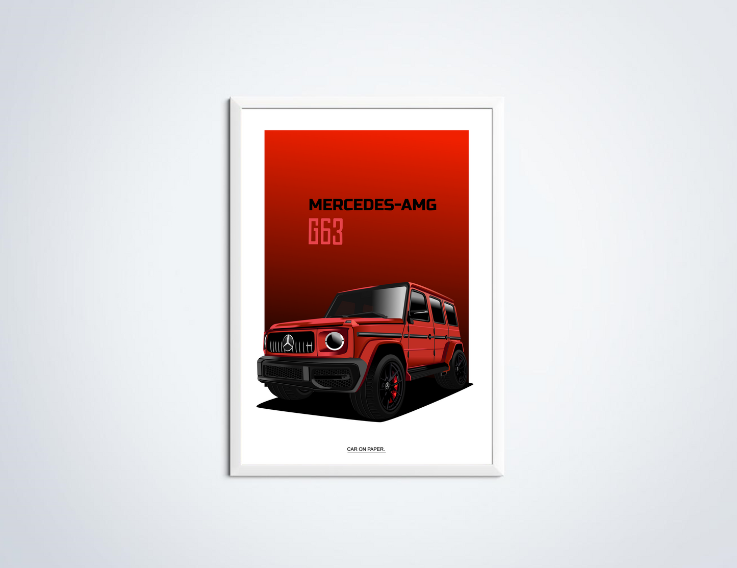 Mercedes AMG G63 Rood Poster in Lijst