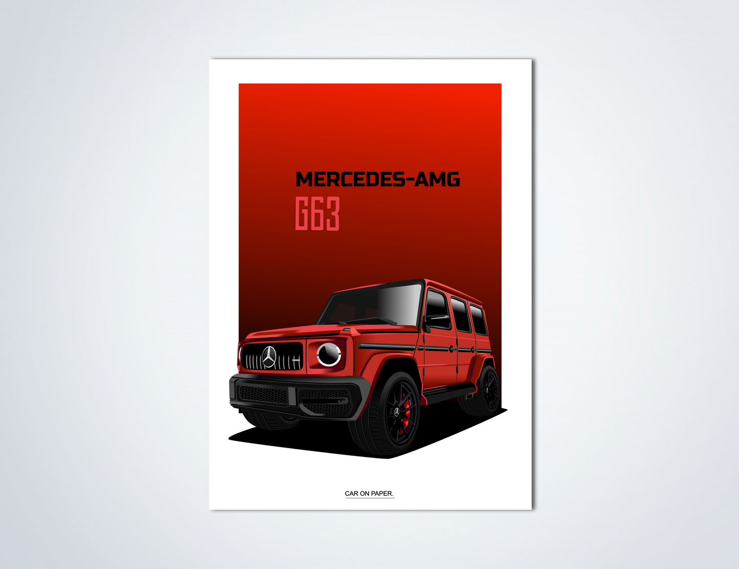 Mercedes AMG G63 Rood Poster