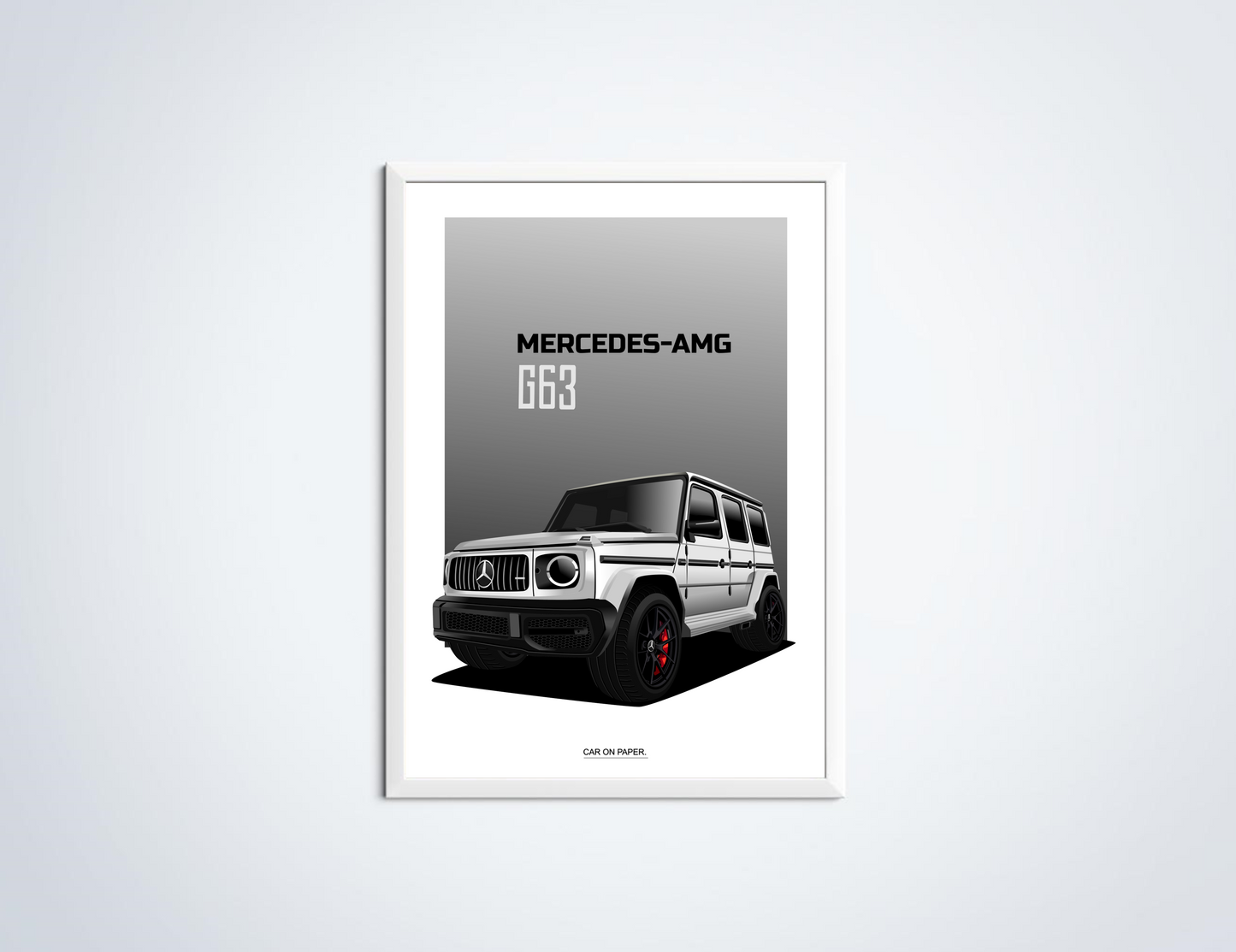 Mercedes AMG G63 Wit Poster in Lijst