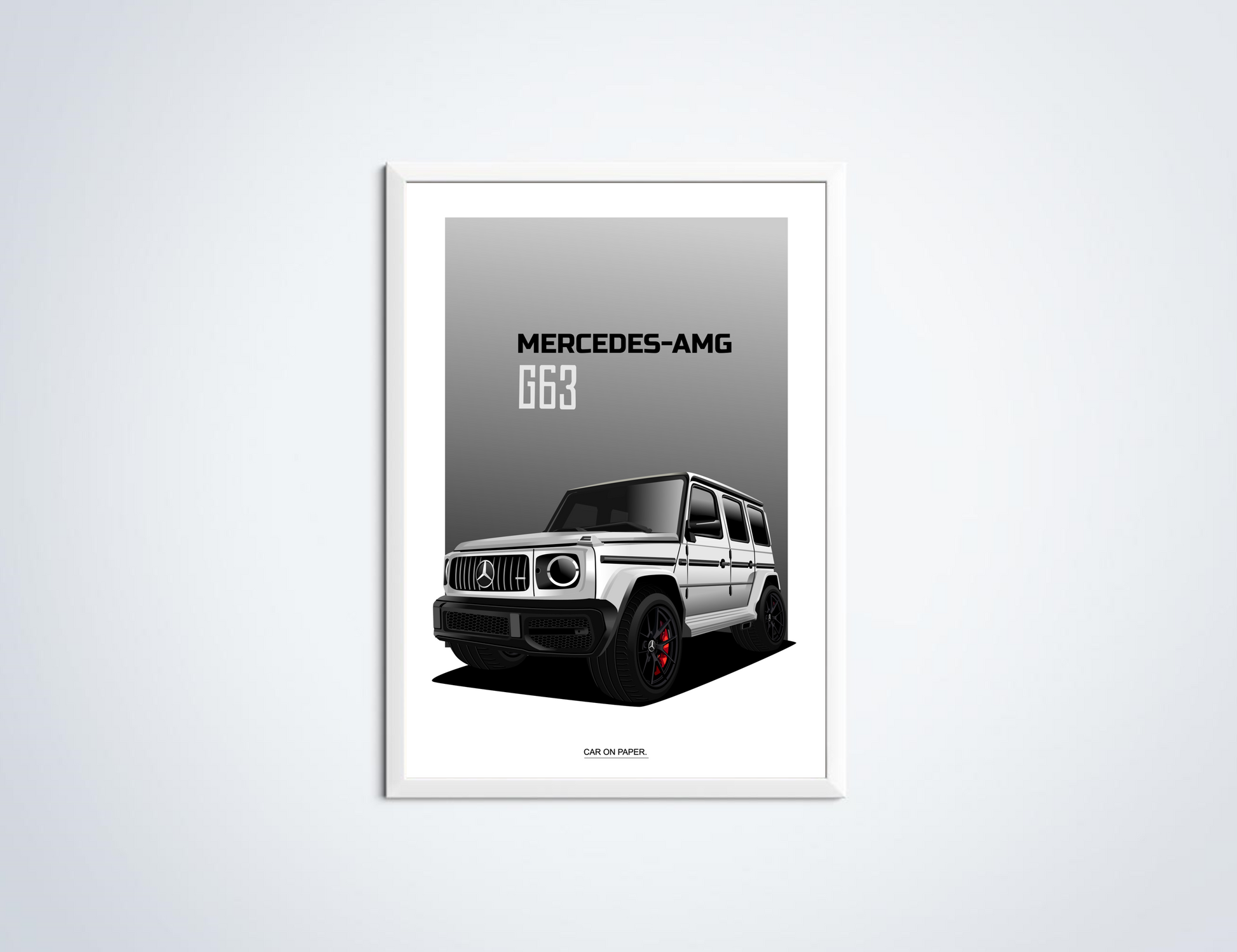 Mercedes AMG G63 Wit Poster in Lijst