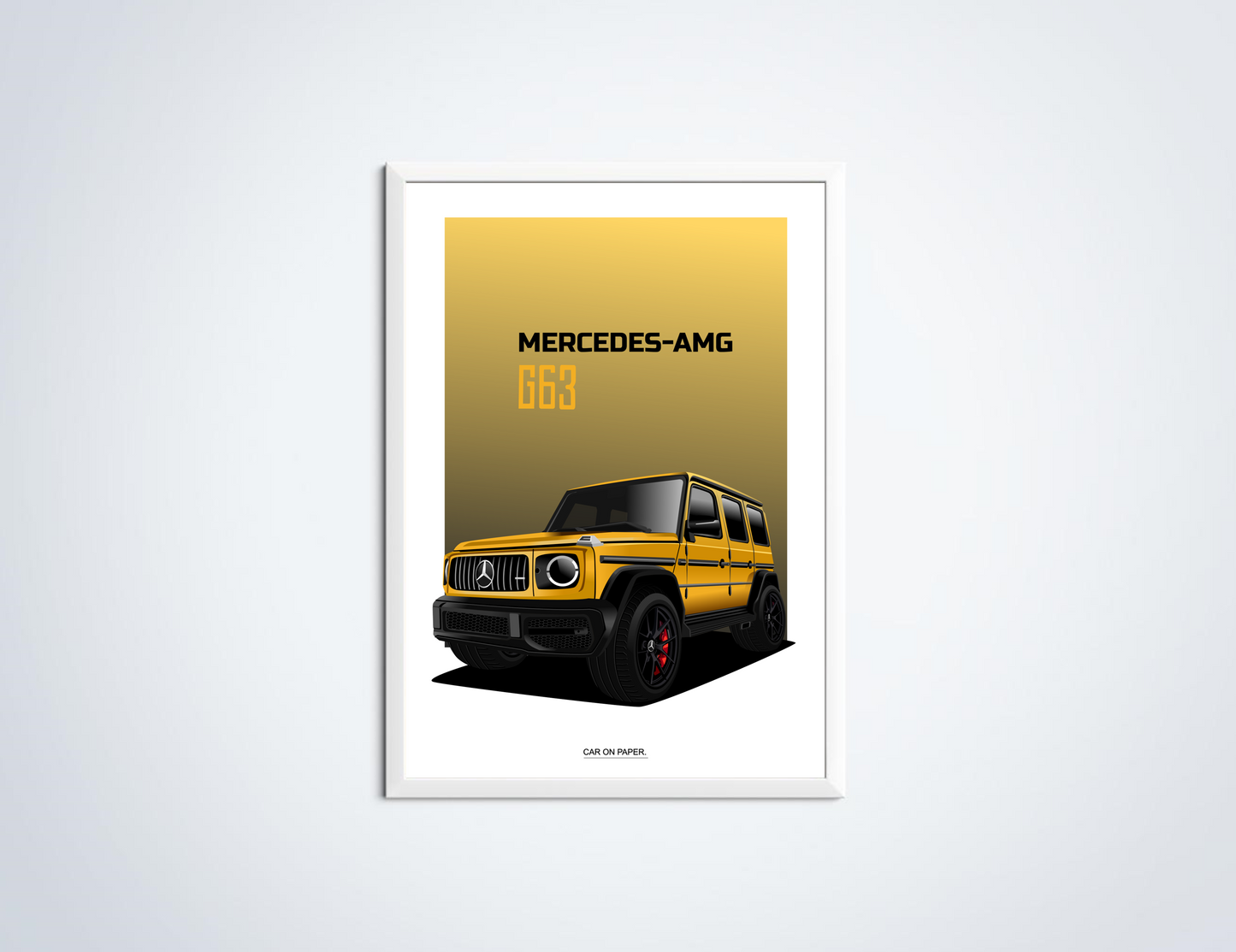 Mercedes AMG G63 Geel Poster in Lijst