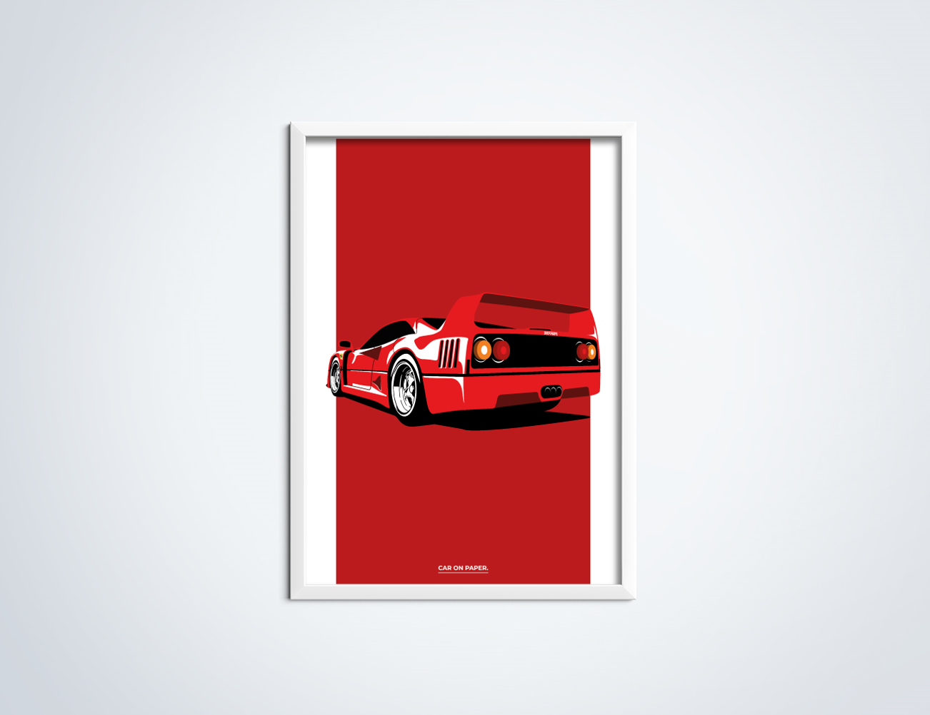 Ferrari F40 Rood Poster in Lijst
