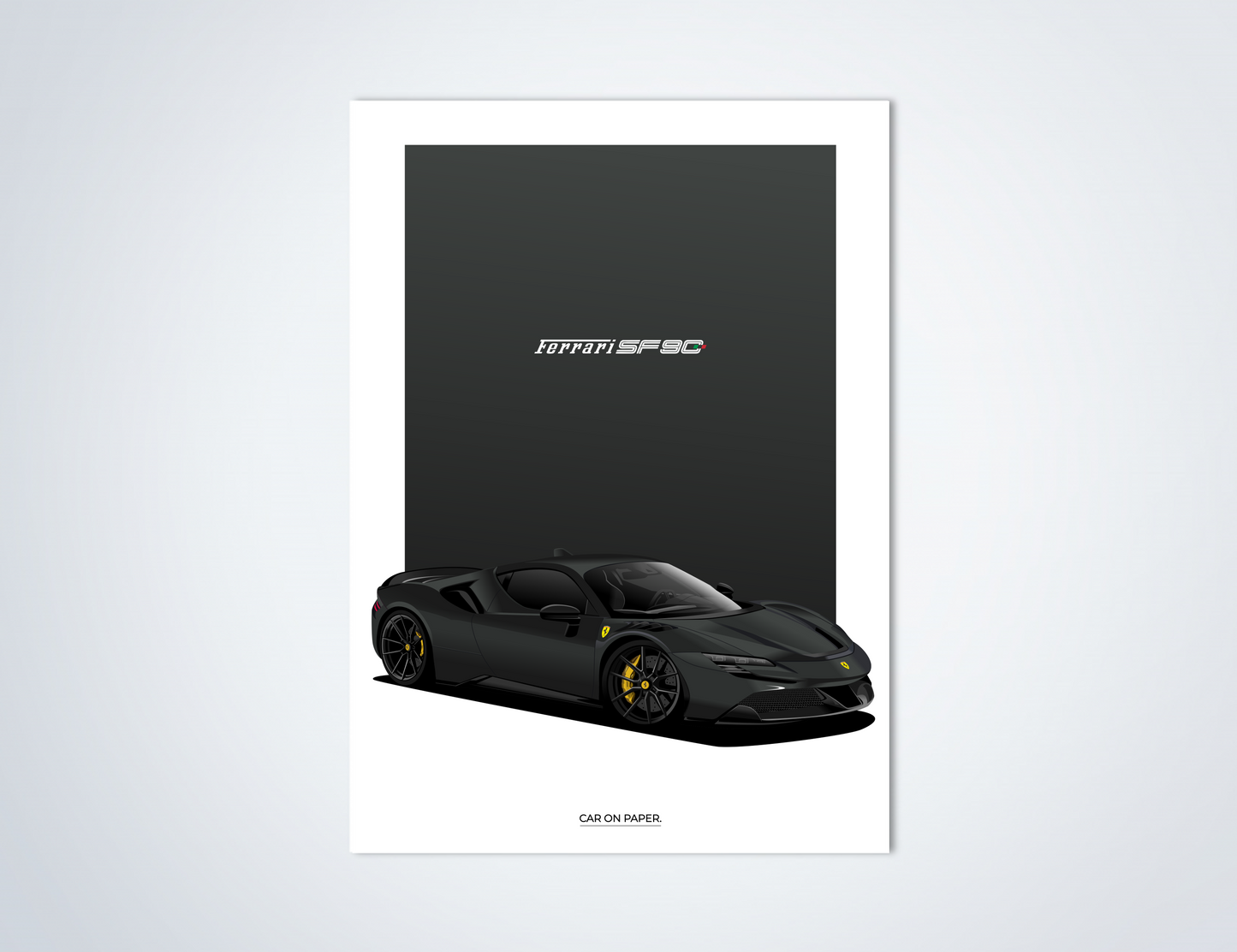 Ferrari SF90 Stradale Grijs Poster