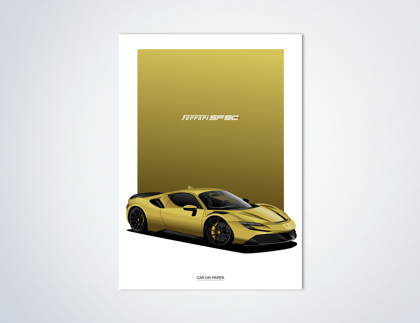 Ferrari SF90 Stradale Geel Poster