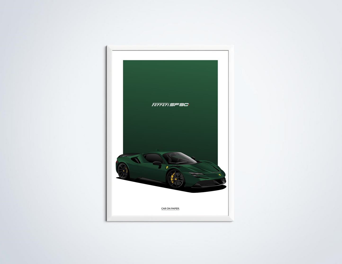 Ferrari SF90 Stradale Groen Poster in Lijst