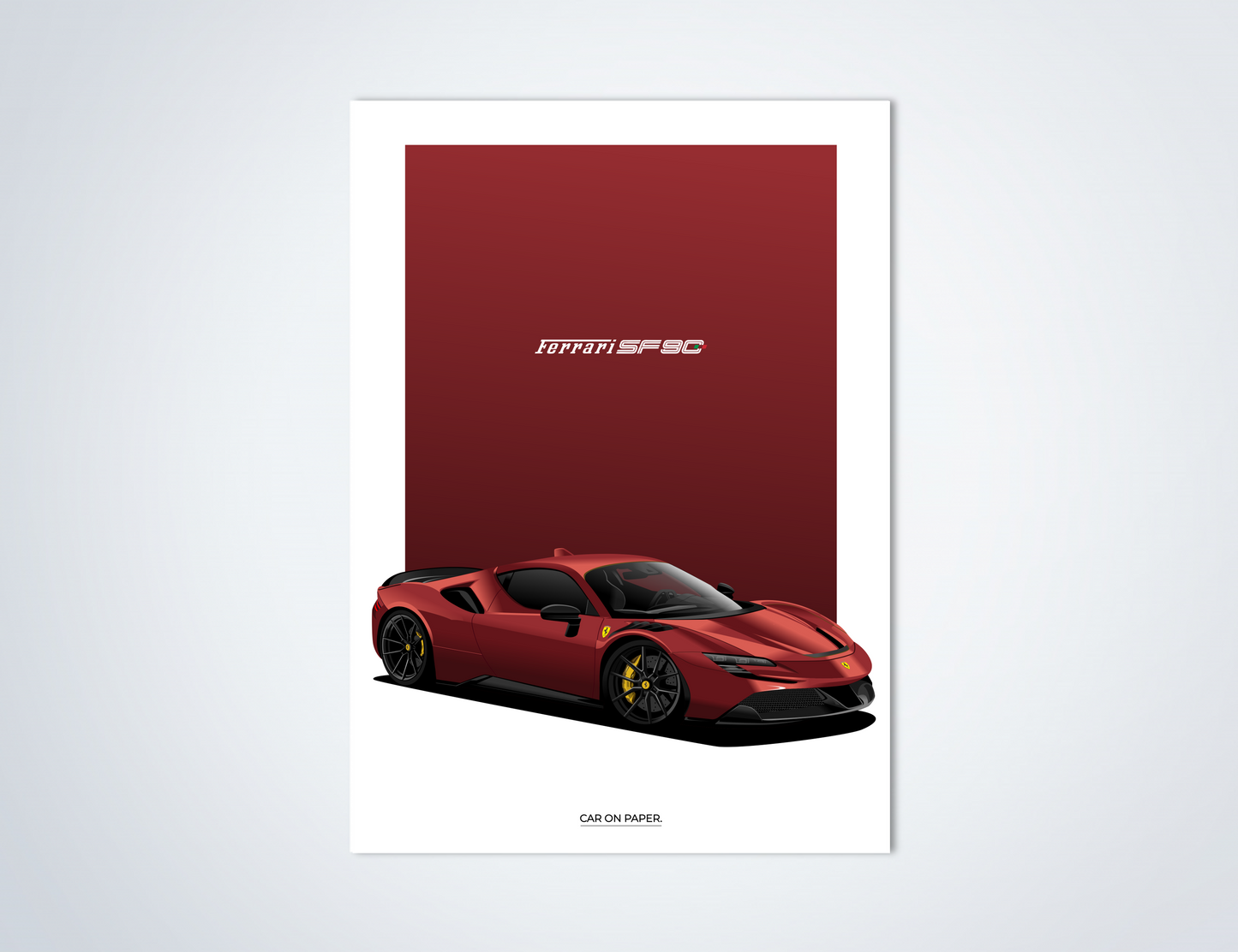 Ferrari SF90 Stradale Rood Poster