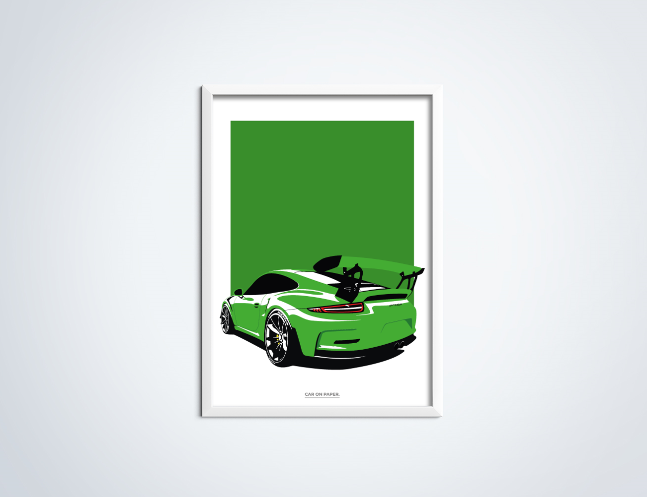 Porsche GT3 RS Groen Poster in Lijst