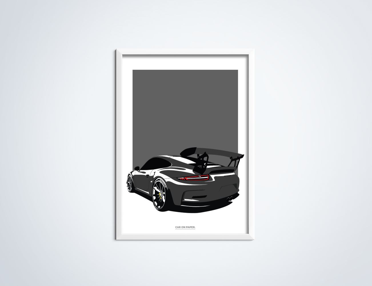 Porsche GT3 RS Grijs Poster in Lijst