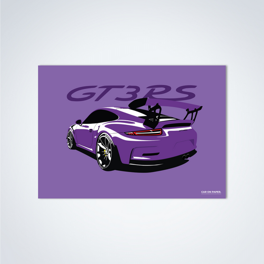 Porsche GT3 RS Paars Horizontaal Poster